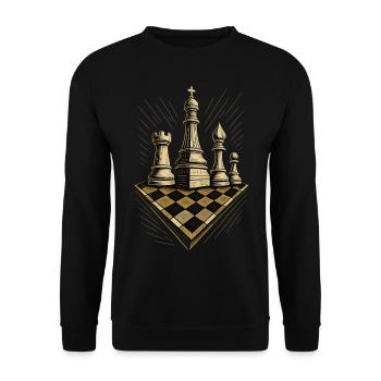 Joueur d’échecs Jeu de société Pièces d’échecs - Sweat-shirt Unisexe - noir - Devant - Alina (178cm) & Michal (187cm)