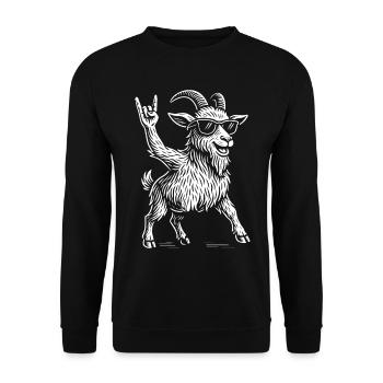 Musique rock Drôle Chèvre pygmée Heavy Metal - Sweat-shirt Unisexe - noir - Devant - Alina (178cm) & Michal (187cm)
