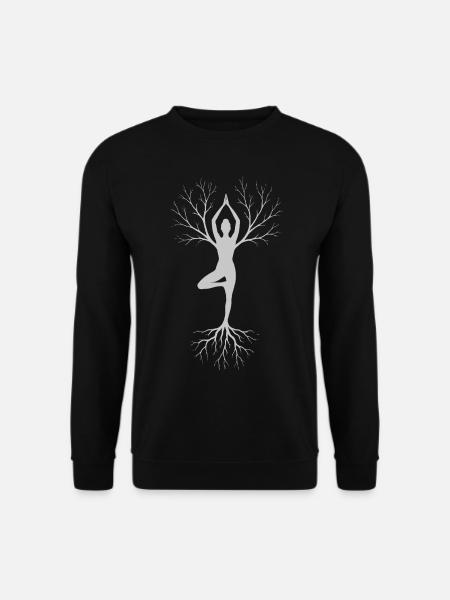 Mindfulness Meditation Tree Pose Design - Unisex Sweatshirt - black