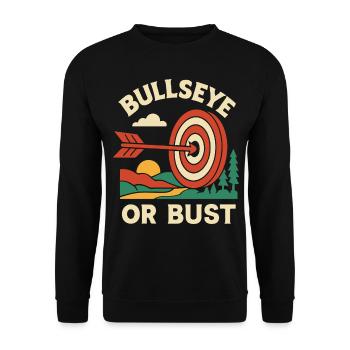 Bullseye Or Bust Archery Bow Funny - Unisex Sweatshirt - black - Front - Alina (178cm) & Michal (187cm)