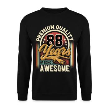 88. Geburtstag Vintage - Unisex Pullover - Schwarz - Vorne - Alina (178cm) & Michal (187cm)