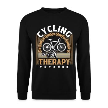 Bicycle Cyclist Mountain Bike - Unisex Sweatshirt - black - Front - Alina (178cm) & Michal (187cm)