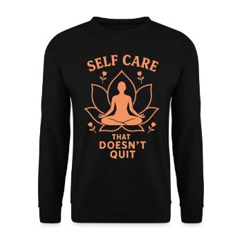 Selbstfürsorge Achtsamkeit und Meditation - Unisex Pullover - Schwarz - Vorne - Alina (178cm) & Michal (187cm)