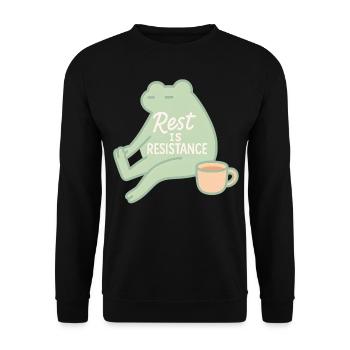 Calmness is resistance mindfulness affirmation - Unisex Sweatshirt - black - Front - Alina (178cm) & Michal (187cm)