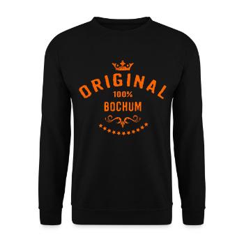 Städte Motiv Bochum RAHMENLOS City Geschenk - Unisex Pullover - Schwarz - Vorne - Alina (178cm) & Michal (187cm)