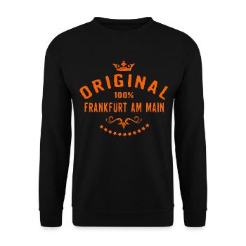 Städte Motiv Frankfurt-am-Main RAHMENLOS City Ge - Unisex Pullover - Schwarz - Vorne - Alina (178cm) & Michal (187cm)