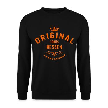 Städte Motiv Hessen RAHMENLOS City Geschenk - Unisex Pullover - Schwarz - Vorne - Alina (178cm) & Michal (187cm)