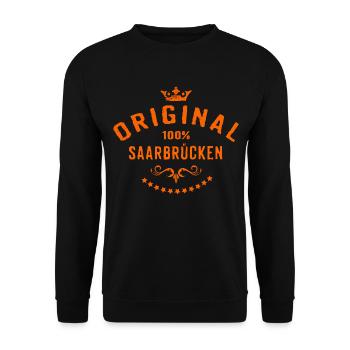 Städte Motiv Saarbrücken RAHMENLOS City Geschenk - Unisex Pullover - Schwarz - Vorne - Alina (178cm) & Michal (187cm)
