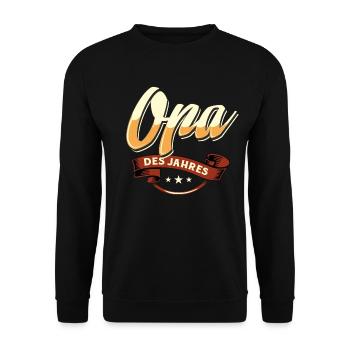 Family Design Opa des Jahres - Unisex Pullover - Schwarz - Vorne - Alina (178cm) & Michal (187cm)