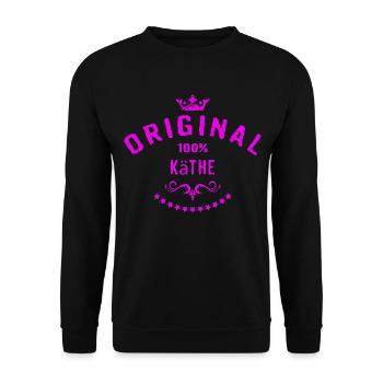 100 Prozent Käthe - RAHMENLOS Geburtstagsgeschenk - Unisex Pullover - Schwarz - Vorne - Alina (178cm) & Michal (187cm)