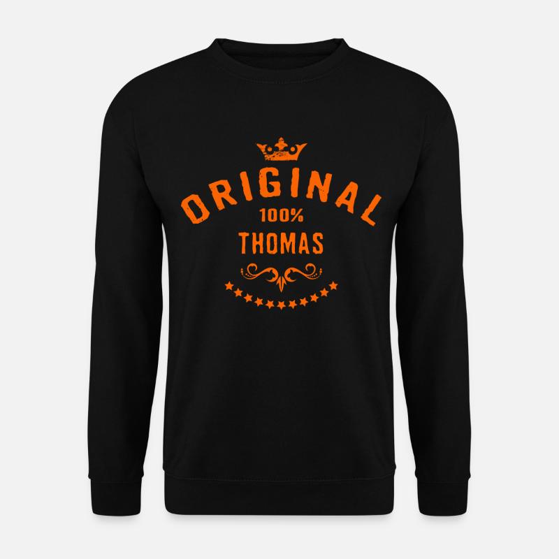 Maenner Vorname 100 Prozent Thomas - RAHMENLOS - Unisex Pullover - Schwarz
