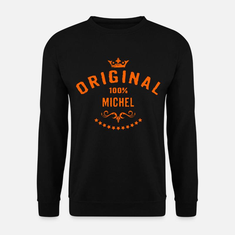 Maenner Vorname 100 Prozent Michel - RAHMENLOS - Unisex Pullover - Schwarz