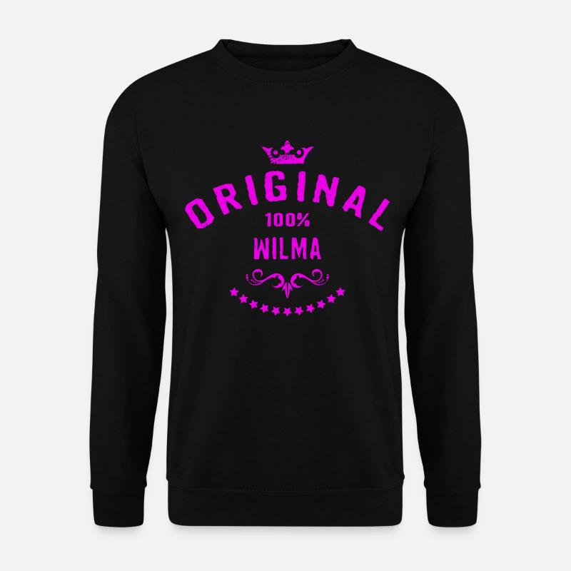 Frauen Vorname 100 Prozent Wilma - RAHMENLOS - Unisex Pullover - Schwarz