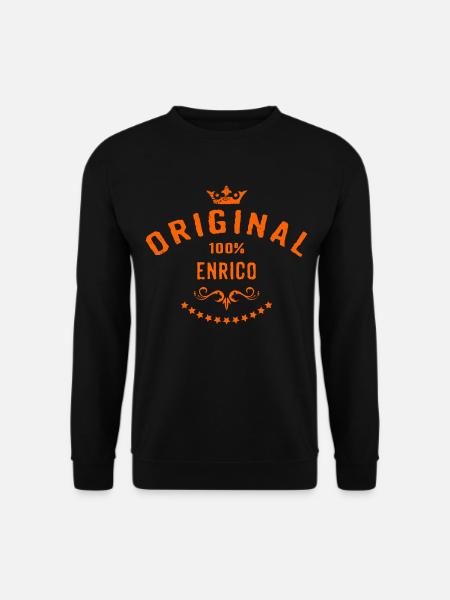 Maenner Vorname 100 Prozent Enrico - RAHMENLOS - Unisex Pullover - Schwarz