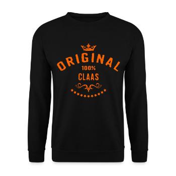 Maenner Vorname 100 Prozent Claas - RAHMENLOS - Unisex Pullover - Schwarz - Vorne - Alina (178cm) & Michal (187cm)