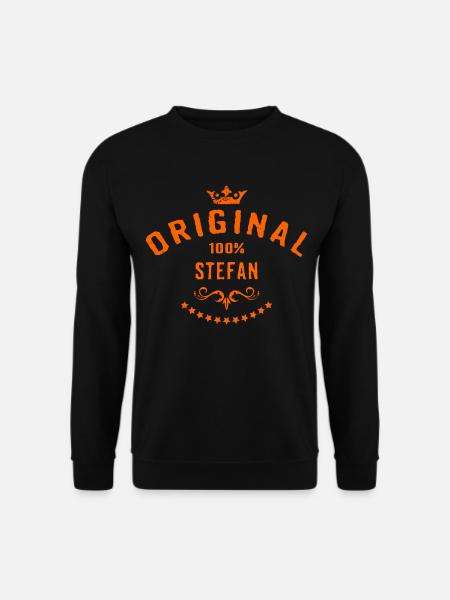Maenner Vorname 100 Prozent Stefan - RAHMENLOS - Unisex Pullover - Schwarz