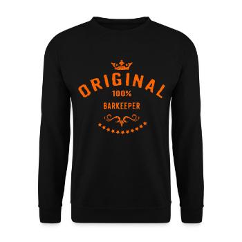 Original 100 Prozent Barkeeper - RAHMENLOS Beruf - Unisex Pullover - Schwarz - Vorne - Alina (178cm) & Michal (187cm)
