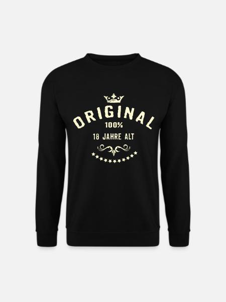 Original 100 Prozent 18 Jahre alt - RAHMENLOS - Unisex Pullover - Schwarz