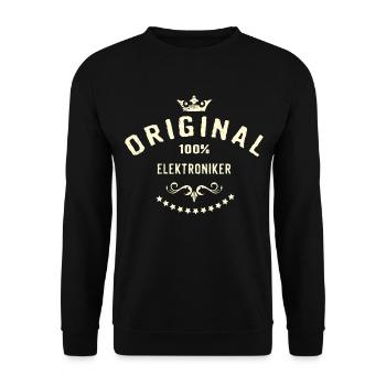 Original 100 Prozent Elektroniker - RAHMENLOS - Unisex Pullover - Schwarz - Vorne - Alina (178cm) & Michal (187cm)