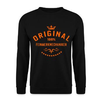 Original 100 Prozent Feinwerkmechaniker - - Unisex Pullover - Schwarz - Vorne - Alina (178cm) & Michal (187cm)