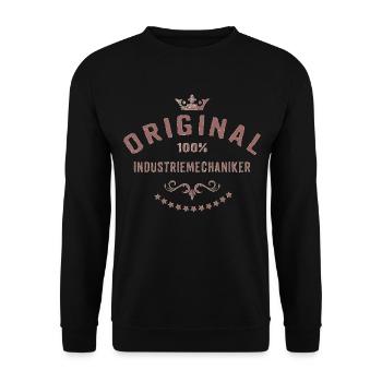 Original 100 Prozent Industriemechaniker - - Unisex Pullover - Schwarz - Vorne - Alina (178cm) & Michal (187cm)