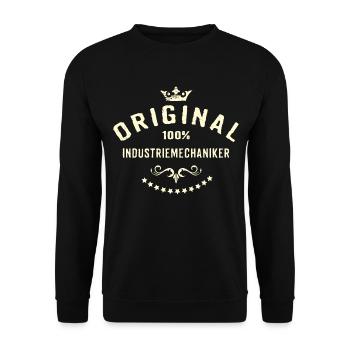 Original 100 Prozent Industriemechaniker - - Unisex Pullover - Schwarz - Vorne - Alina (178cm) & Michal (187cm)