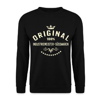 Original 100 Prozent Industriemeister Süßwaren - - Unisex Pullover - Schwarz - Vorne - Alina (178cm) & Michal (187cm)