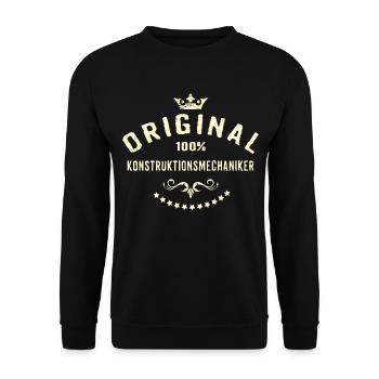 Original 100 Prozent Konstruktionsmechaniker - - Unisex Pullover - Schwarz - Vorne - Alina (178cm) & Michal (187cm)