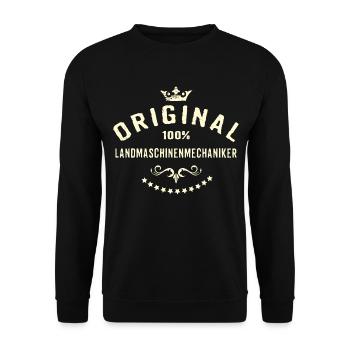 Original 100 Prozent Landmaschinenmechaniker - - Unisex Pullover - Schwarz - Vorne - Alina (178cm) & Michal (187cm)