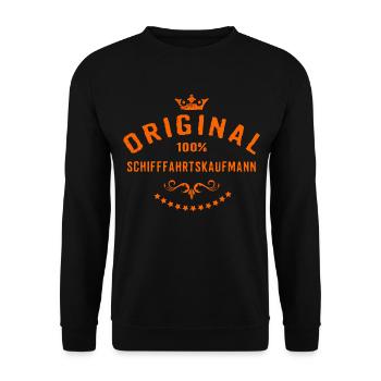 Original 100 Prozent Schifffahrtskaufmann - - Unisex Pullover - Schwarz - Vorne - Alina (178cm) & Michal (187cm)