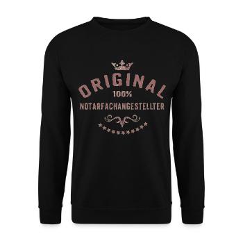 Original 100 Prozent Notarfachangestellter - - Unisex Pullover - Schwarz - Vorne - Alina (178cm) & Michal (187cm)