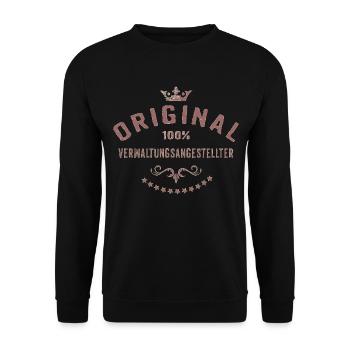 Original 100 Prozent Verwaltungsangestellter - - Unisex Pullover - Schwarz - Vorne - Alina (178cm) & Michal (187cm)