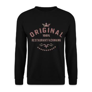 Original 100 Prozent Restaurantfachmann - - Unisex Pullover - Schwarz - Vorne - Alina (178cm) & Michal (187cm)