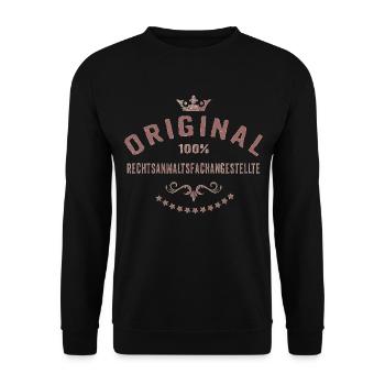Original 100 Prozent Rechtsanwaltsfachangestellte - Unisex Pullover - Schwarz - Vorne - Alina (178cm) & Michal (187cm)