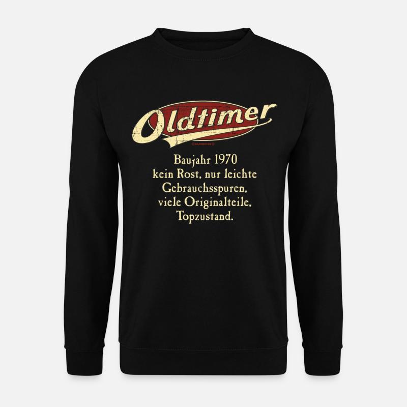 BD - Oldtimer Baujahr Jahrgang 1970 retro red - Unisex Pullover - Schwarz