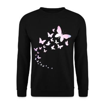 Butterflies fly - Unisex Sweatshirt - black - Front - Alina (178cm) & Michal (187cm)