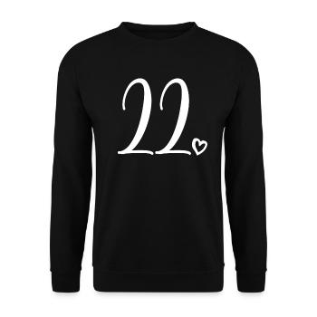 Cute Number 22, 22 Years Old, 22nd Birthday Gift - Unisex Sweatshirt - black - Front - Alina (178cm) & Michal (187cm)