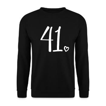 Niedliche Nummer 41, 41 Jahre alt, 41. Geburtstagsgeschenk - Unisex Pullover - Schwarz - Vorne - Alina (178cm) & Michal (187cm)