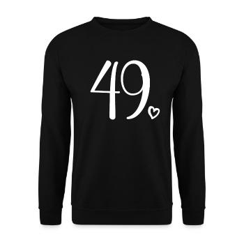 Cute Number 49, 49 Years Old, 49th Birthday Gift - Unisex Sweatshirt - black - Front - Alina (178cm) & Michal (187cm)