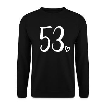 Cute Number 53, 53 Years Old, 53rd Birthday Gift - Unisex Sweatshirt - black - Front - Alina (178cm) & Michal (187cm)