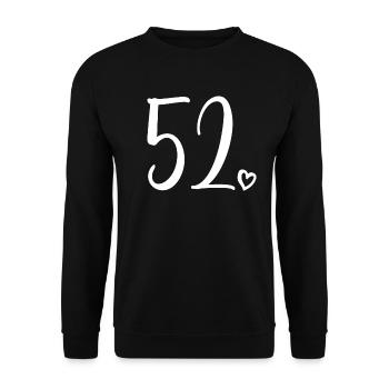 Cute Number 52, 52 Years Old, 52nd Birthday Gift - Unisex Sweatshirt - black - Front - Alina (178cm) & Michal (187cm)