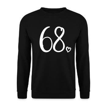 Süße Nummer 68, 68 Jahre alt, 68. Geburtstag Geschenk - Unisex Pullover - Schwarz - Vorne - Alina (178cm) & Michal (187cm)