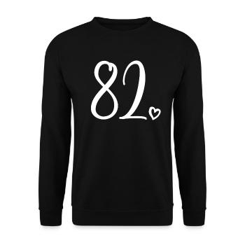 Cute Number 82, 82 Years Old, 82nd Birthday Gift - Unisex Sweatshirt - black - Front - Alina (178cm) & Michal (187cm)