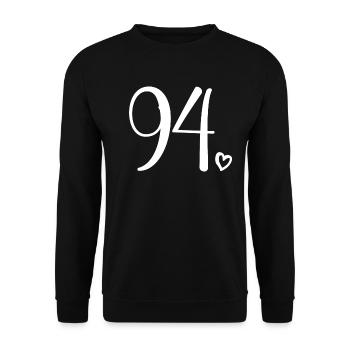 Cute Number 94, 94 Years Old, 94th Birthday Gift - Unisex Sweatshirt - black - Front - Alina (178cm) & Michal (187cm)