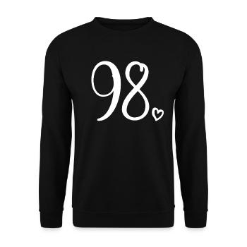 Cute Number 98, 98 Years Old, 98th Birthday Gift - Unisex Sweatshirt - black - Front - Alina (178cm) & Michal (187cm)