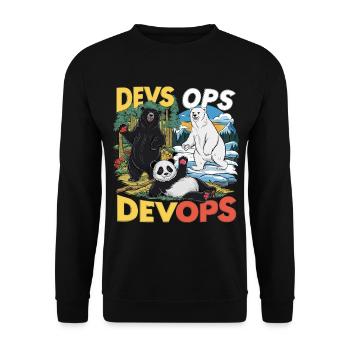 Devops - Unisex Pullover - Schwarz - Vorne - Alina (178cm) & Michal (187cm)