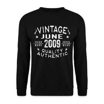 2009 Juni 2009 Jahrestag Juni 2009 Juni Geburtstag - Unisex Pullover - Schwarz - Vorne - Alina (178cm) & Michal (187cm)