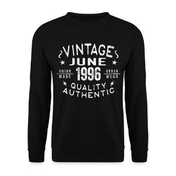 1996 Juin 1996 Anniversaire Juin 1996 Juin Anniversaire - Sweat-shirt Unisexe - noir - Devant - Alina (178cm) & Michal (187cm)