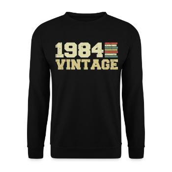 Cadeau 1984 Cadeau Anniversaire 1984 Vintage 1984 - Sweat-shirt Unisexe - noir - Devant - Alina (178cm) & Michal (187cm)
