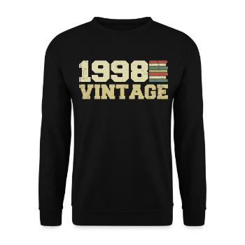 1998 Geburtstagsgeschenk 1998 Jahrgang 1998 Geschenk - Unisex Pullover - Schwarz - Vorne - Alina (178cm) & Michal (187cm)